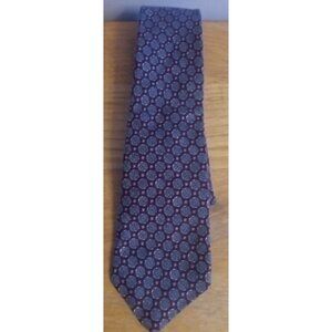 Vintage Mens Tie Guy Laroche Paris Maroon With Geometric Print